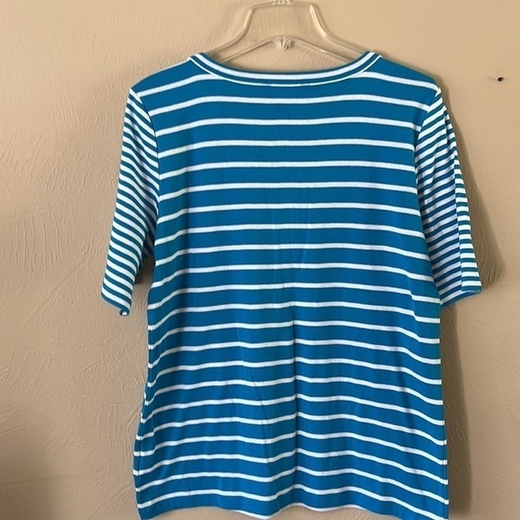 Jones New York Sport sz XL blue with white stripes t shirt - Picture 6 of 9